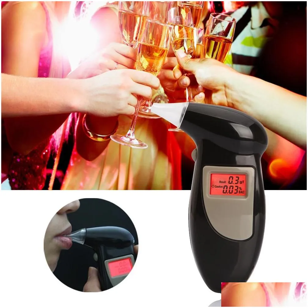 New Car Police Handheld Alcohol Tester Digital Alcohol Breath Tester Breathalyzer Analyzer LCD Detector Backligh