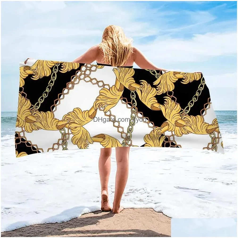 set women luxury golden pattern large beach towel cushion adult quickydry microfiber bath towels yoga mat sport swimming towels