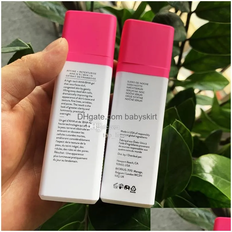 Foundation Primer Brand Glycolic Night Serum Face Skin Care Hydrating Brightening 30 Ml Drop Delivery Health Beauty Makeup Dhic6