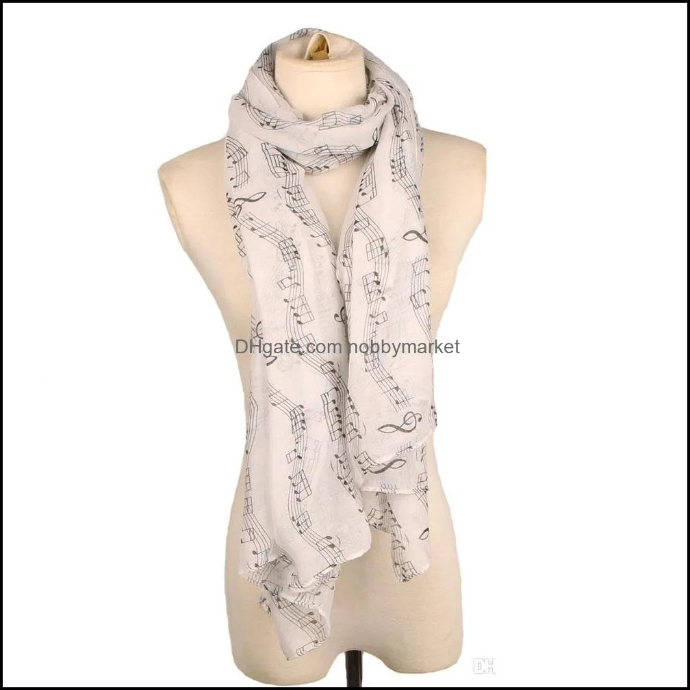 New Fashion Music Note Sheet Music Piano Notes Script Print Scarves Infinity Scarf shawl wrap for women factory sale S662