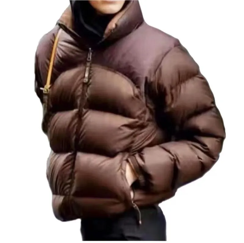Mens brown Puffer jacket Down jackets Parkas Designer coat zipper Black Hooded Veste Womens letter print Winter ski short Outerwear for female male Couple