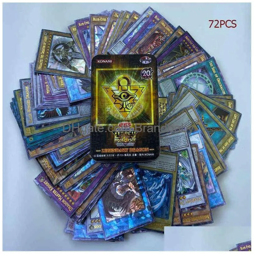 Card Games 100Pcs/Set Yuh Rare Flash Cards Yu Gi Oh Game Paper Kids Toys Girl Boy Collection Christmas Gift Drop Delivery Gifts Puzzle Dhntr