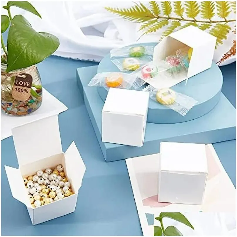 Gift Wrap 30 Mini White Paper Box With Lid Soap Foldable Cardboard Earrings Small Jewelry 240205 Drop Delivery Home Garden Festive Par Dhyfn
