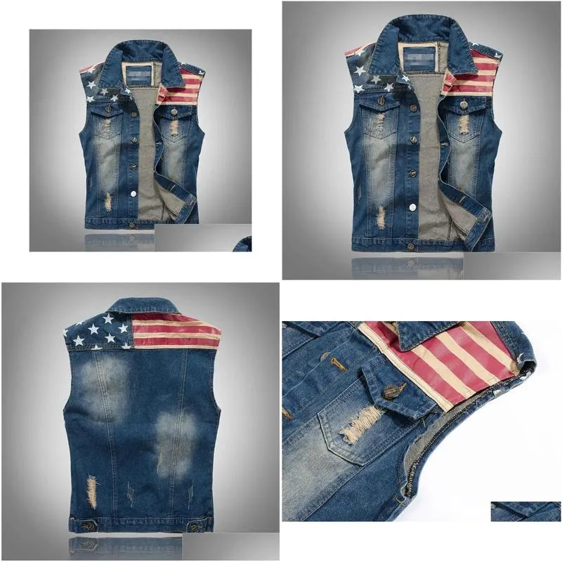 Men`S Vests Cotton Jeans Sleeveless Jacket Men Plus Size 5Xl Dark Blue Denim Vest  Mens Jackets 240113 Drop Delivery Apparel Clo Dhetz