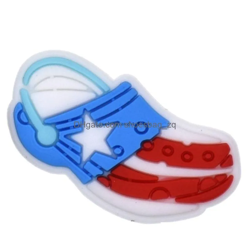 Wholesale PR Flags Puerto Rico Croc Shoe Charms for Adults Clog Shoe Decorations Party Favours Gifts