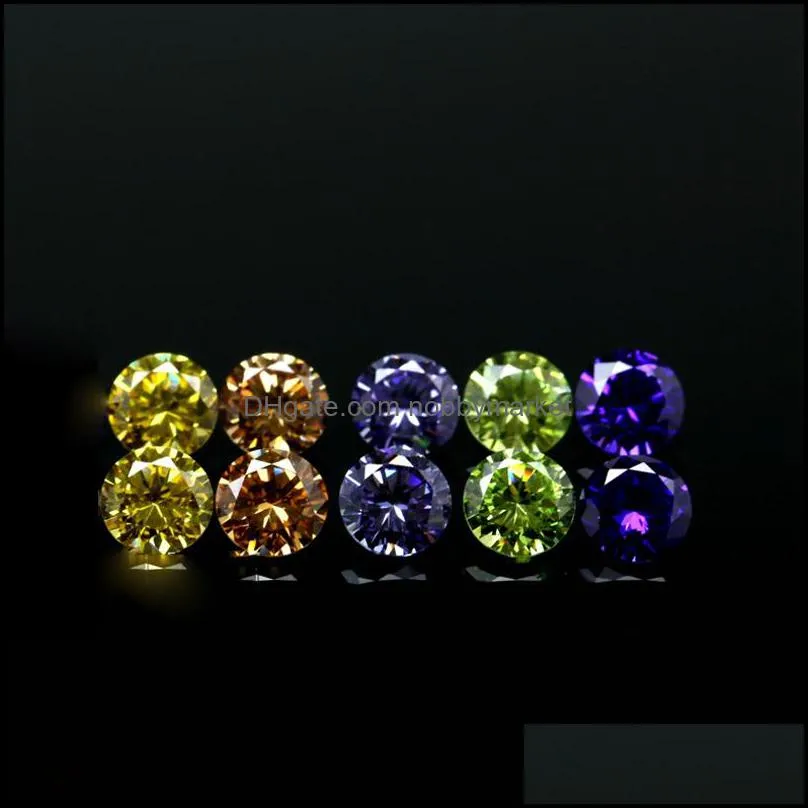 1000pcs/Lot Synthetic Ruby Stone Cubic Zirconia Birthstones Round 2mm Jaunary To December 12 Colors Loose Diamond For Jewelry Making