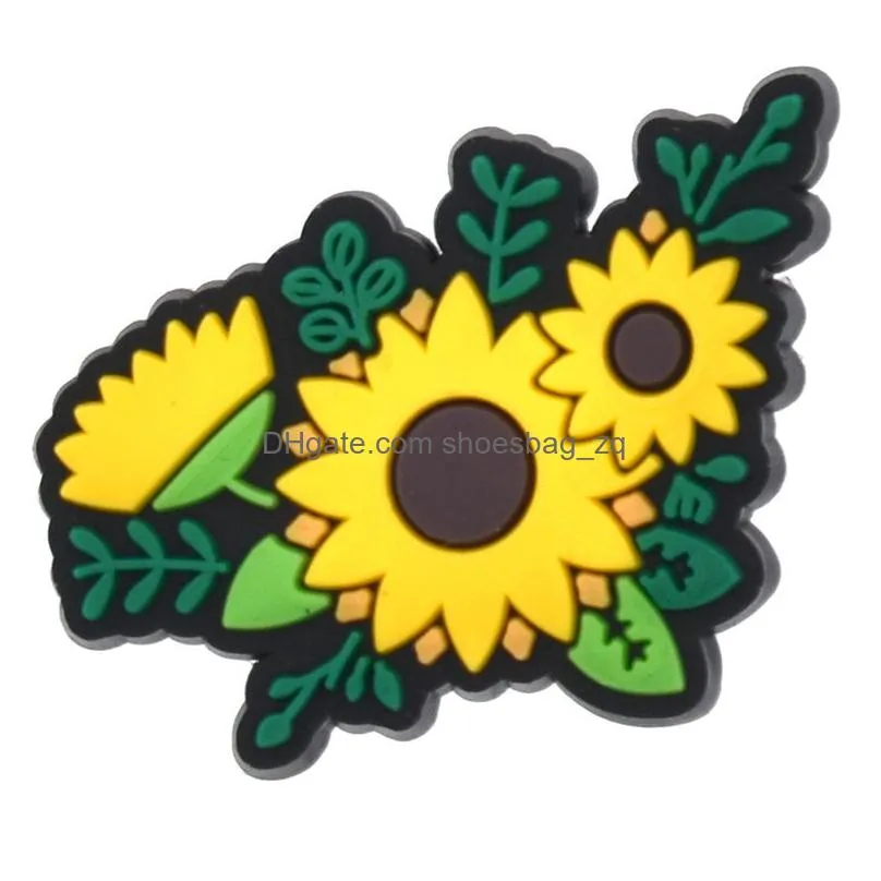 Sunflower Summer Shoe Charms Decoration Accessories Fit for Bracelet Wristband Boys Girls Kids Adults