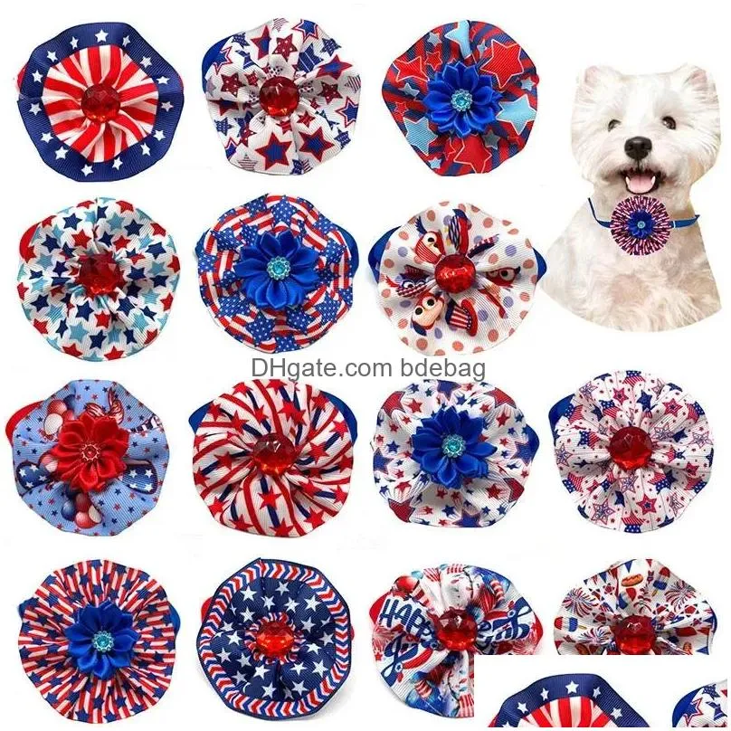 jackets 50pcs 4th of july independence days dog cat bowties pet collars puppy small dog bows pet tie grooming accessories supplie