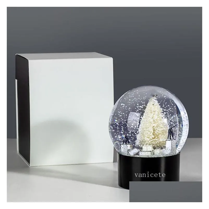 Christmas Decorations Cclassics Snow Globe With Tree Inside Car Decoration Crystal Ball Special Novelty Gift Gifts Box Drop Delivery H Dhcwx