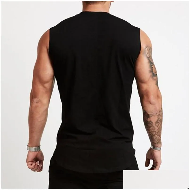 Men`S Tank Tops Gym Workout Sleeveless Shirt Top Men Bodybuilding Clothing Fitness Mens Sportwear Vests Muscle 220620 Drop Delivery A Dhk4C