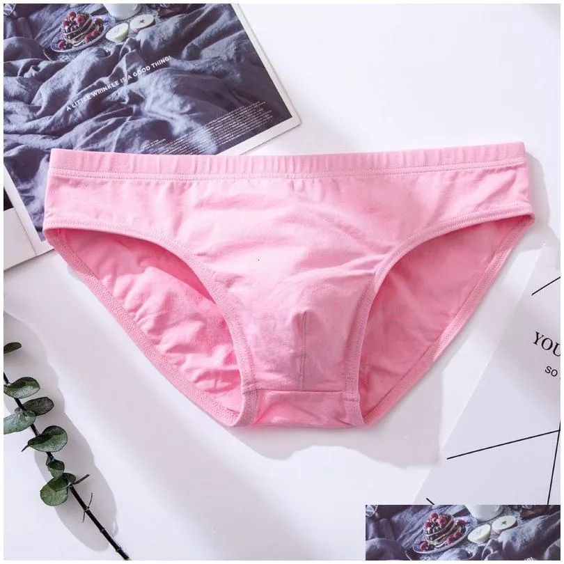 Underpants 5Pcs Mens Underwear Male Solid Briefs For Brief Cotton Adt Panties Bikini Pant Y Slip Hombre 1805 230420 Drop Delivery Dhxip