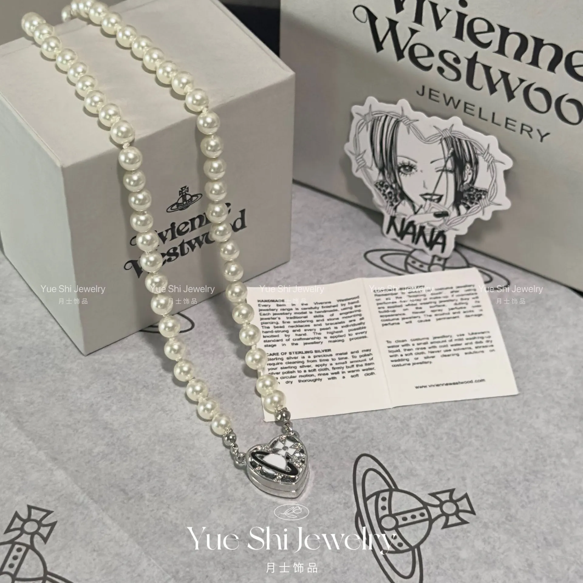 Designer Lin Zhou's Saturn Necklaces Pearl Beaded Diamond Luxury Brand Designer Pendants Necklaces Woman Silver Chains Vintage Trendy Style Desigenr