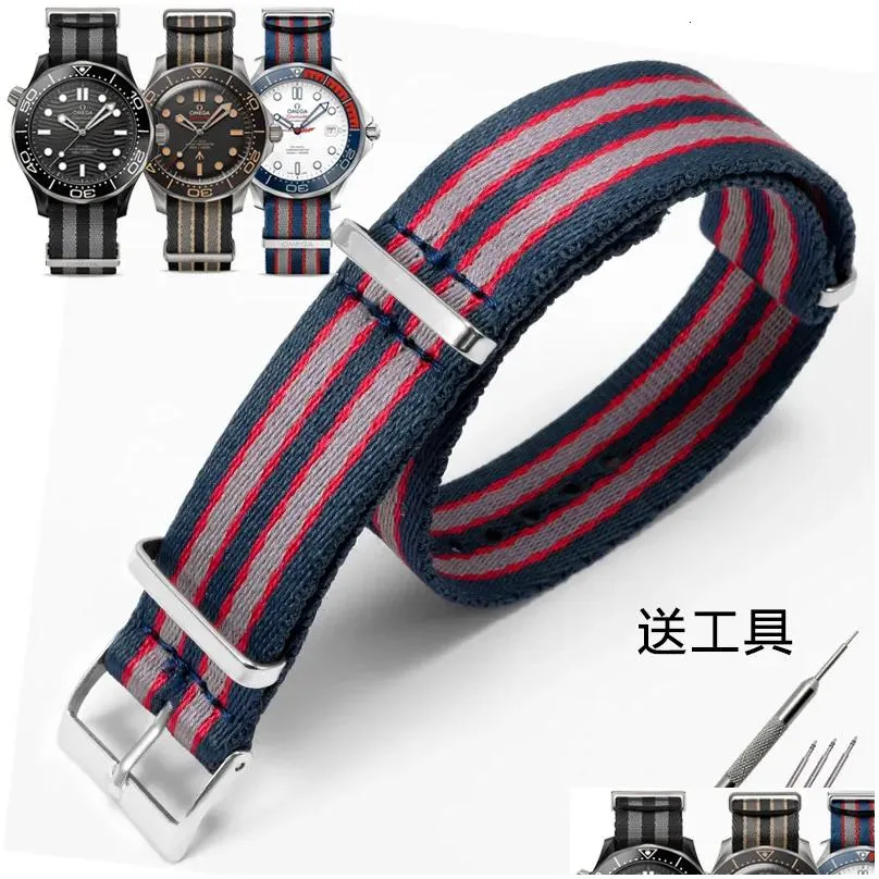 Watch Bands Nylon Canvas Strap 20Mm For Nato Band 304 Stainless Steel Buckle Men Replacement Bracelet Accessories 240116 Drop Deliver Dhvar