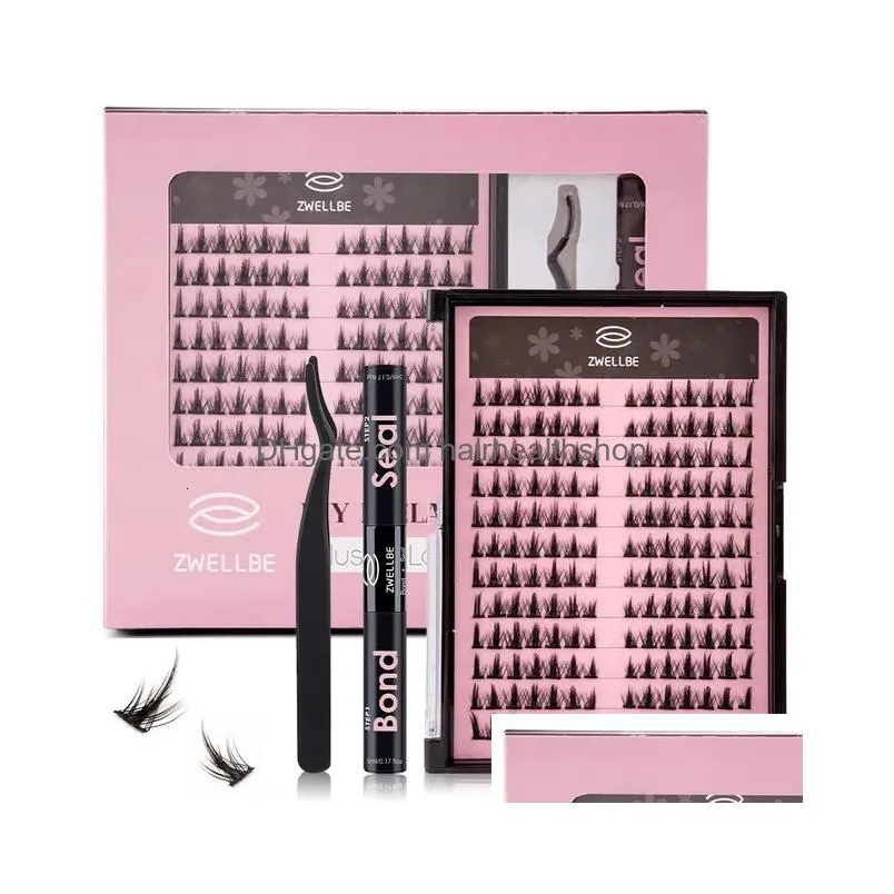 DIY Eyelash Extension Kit at Home 144pc Individual Lashes Natural Lash Clusters D Curl Wispy with Glue Makeup 231221