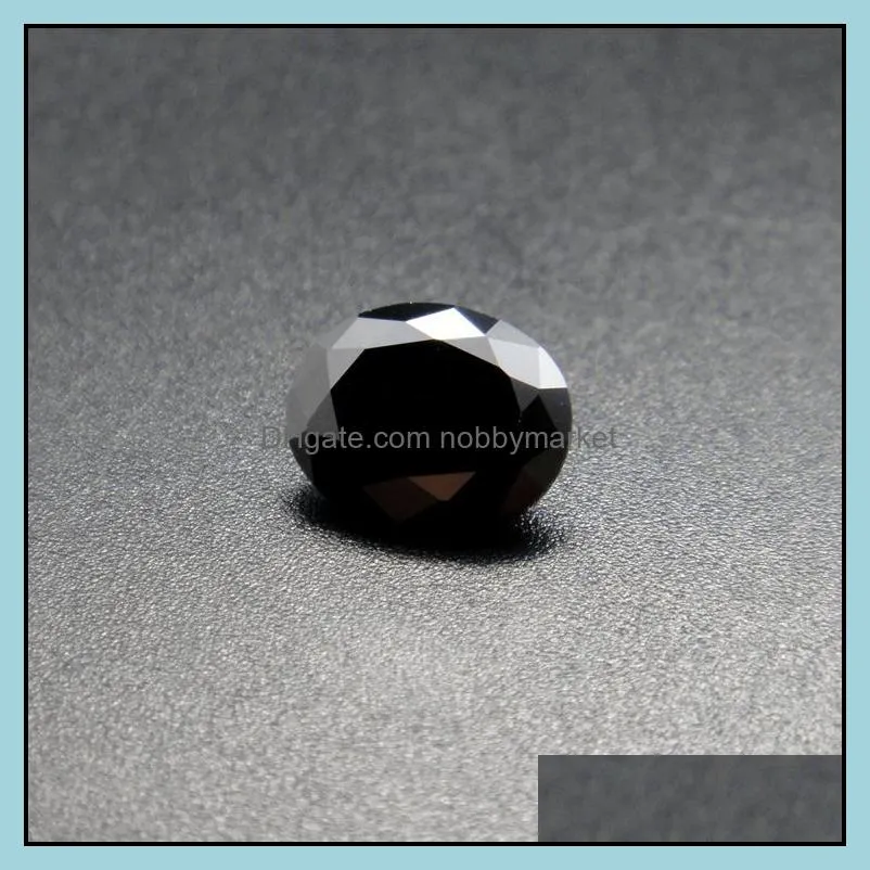Black Color Stone 8 Sizes 2x3mm-4x6mm Oval Machine Cut Cubic Zirconia Synthetic Loose Gemstone Beads For Jewelry Making 500pcs/Lot