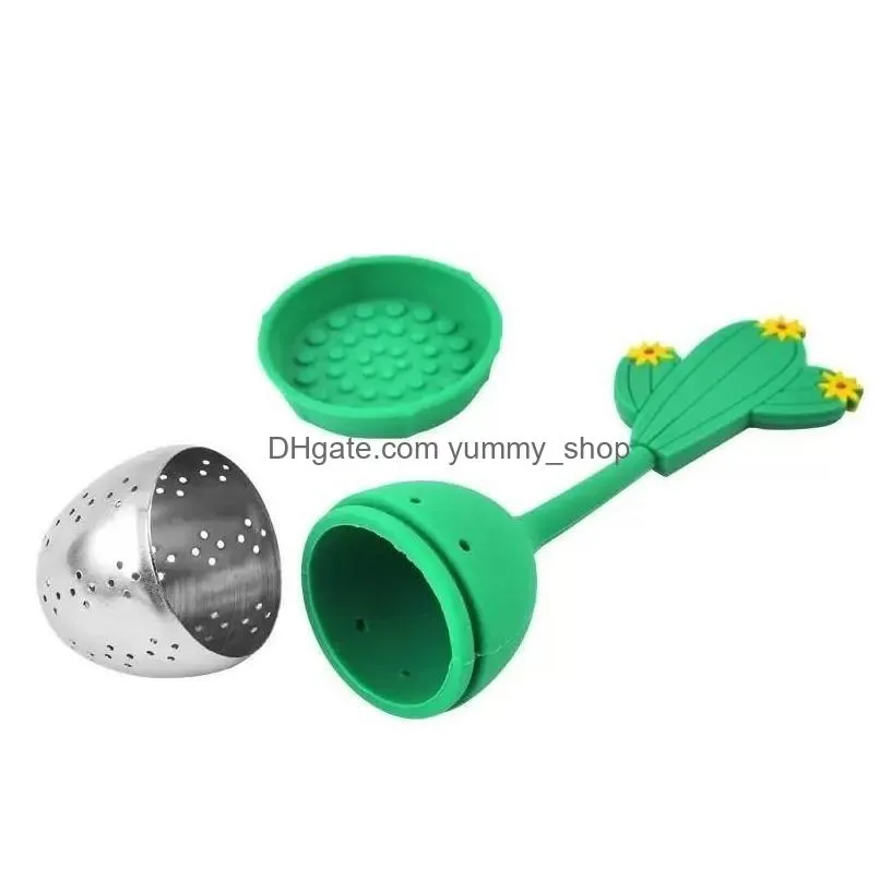 coffee tea tools food grade for loose reusable sile handle stainless steel strainer drip tray included teas filter drop delivery home