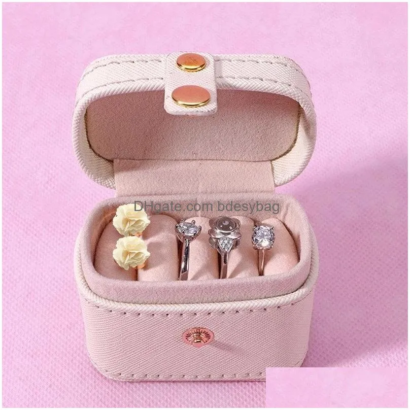Jewelry Boxes Mini Box Simple Portable Case Earrings Ring Storage Travel Organizer Display Cases Gift Packing Drop Delivery Dhgarden Dhl9I