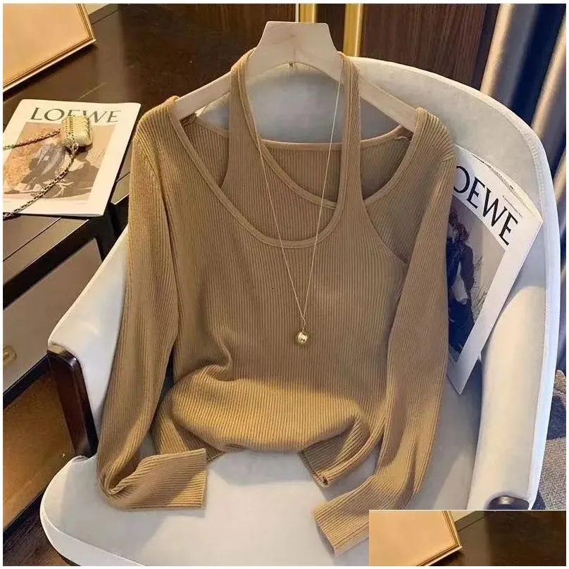 Women`S Blouses & Shirts Womens Spring Fashion Irregar Solid Color O-Neck Long Sleeve T-Shirt Women Clothes Elegant Work Plover Under Dh1Jx