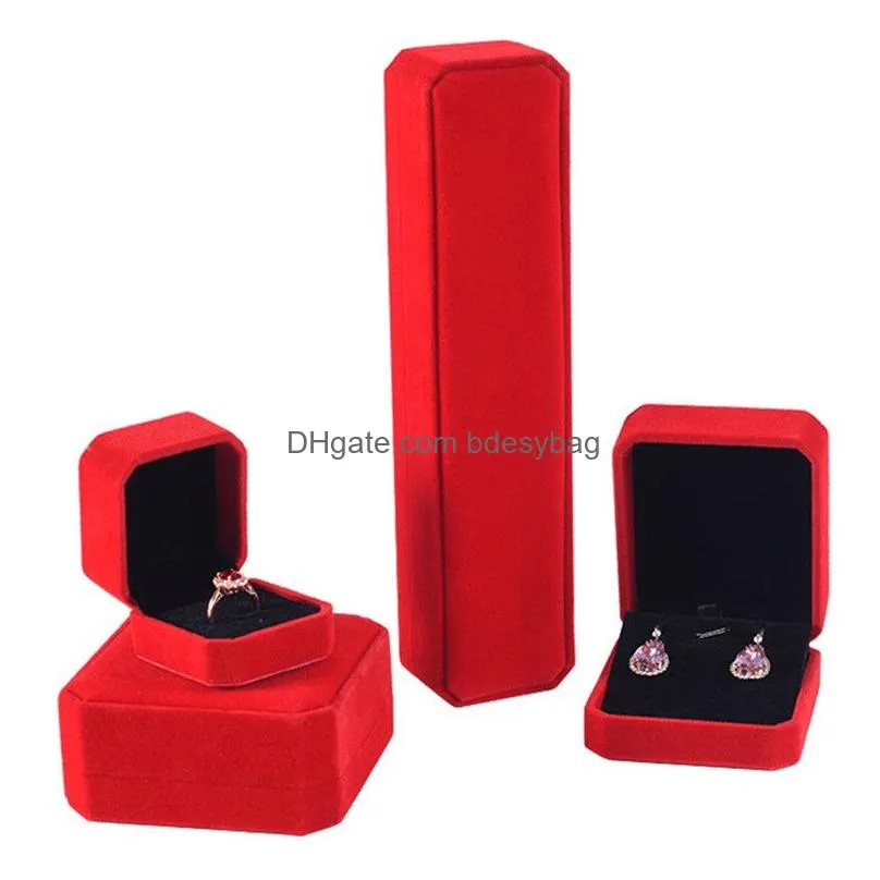 Jewelry Boxes 4Pcs Set Square Box Wedding Jewellery Earring Ring Necklace Bracelet Holder Protable Storage Cases Gift Packin Dhgarden Dh7Oc