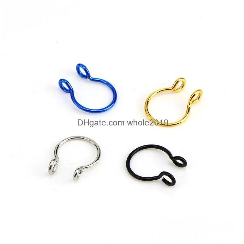 Nipple Rings Stainless Steel Nose Piercing D Fake Ring Hoop Septum Tragus Jewelry Drop Delivery Body Dhbgi