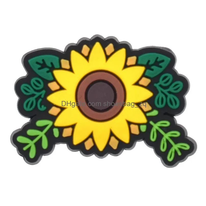 Sunflower Summer Shoe Charms Decoration Accessories Fit for Bracelet Wristband Boys Girls Kids Adults