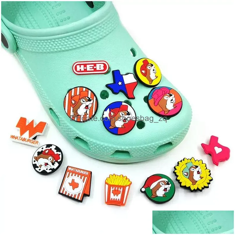 Wholesale Texas Style Croc Charms Food Icon Shoe Charms for Croc Unisex Kids Teen Adulty Party Gifts