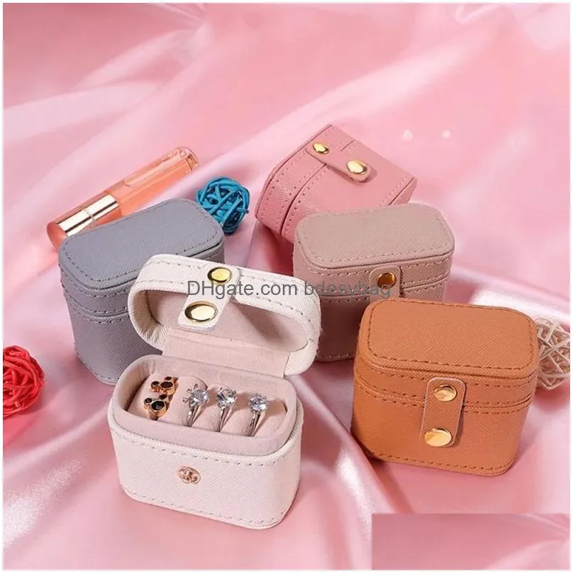 Jewelry Boxes Mini Box Simple Portable Case Earrings Ring Storage Travel Organizer Display Cases Gift Packing Drop Delivery Dhgarden Dhl9I