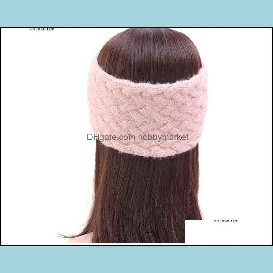 Winter Cashmere Hairbands Hot Knitted Crochet Twist Headbands Winter Ear Warmer Elastic Hair Bands Wide Headwrap Headband Hair