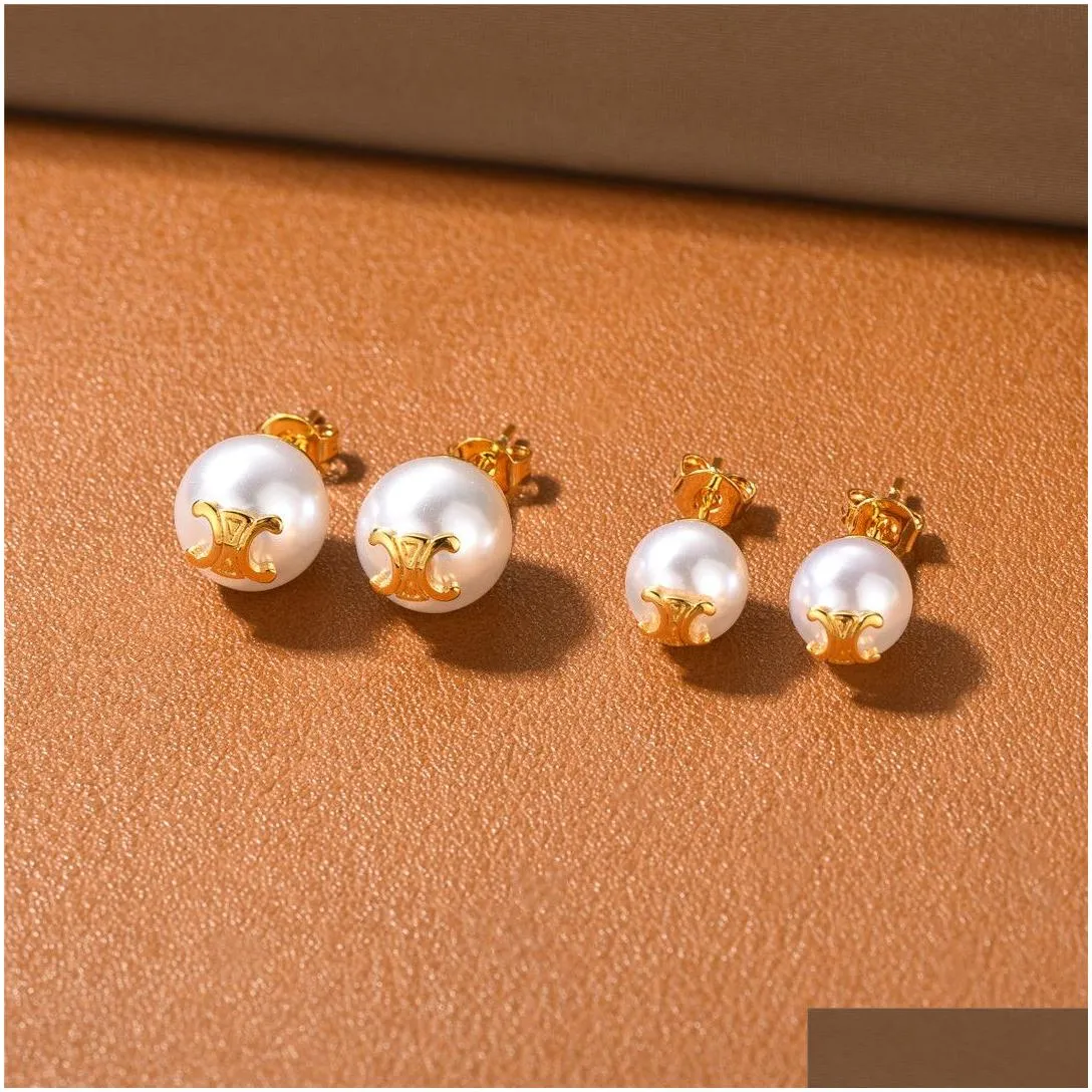 luxury brand pearl ball designer earrings for women simple black onyx wind oorbellen geometry tendency design earring earings ear rings aretes jewelry