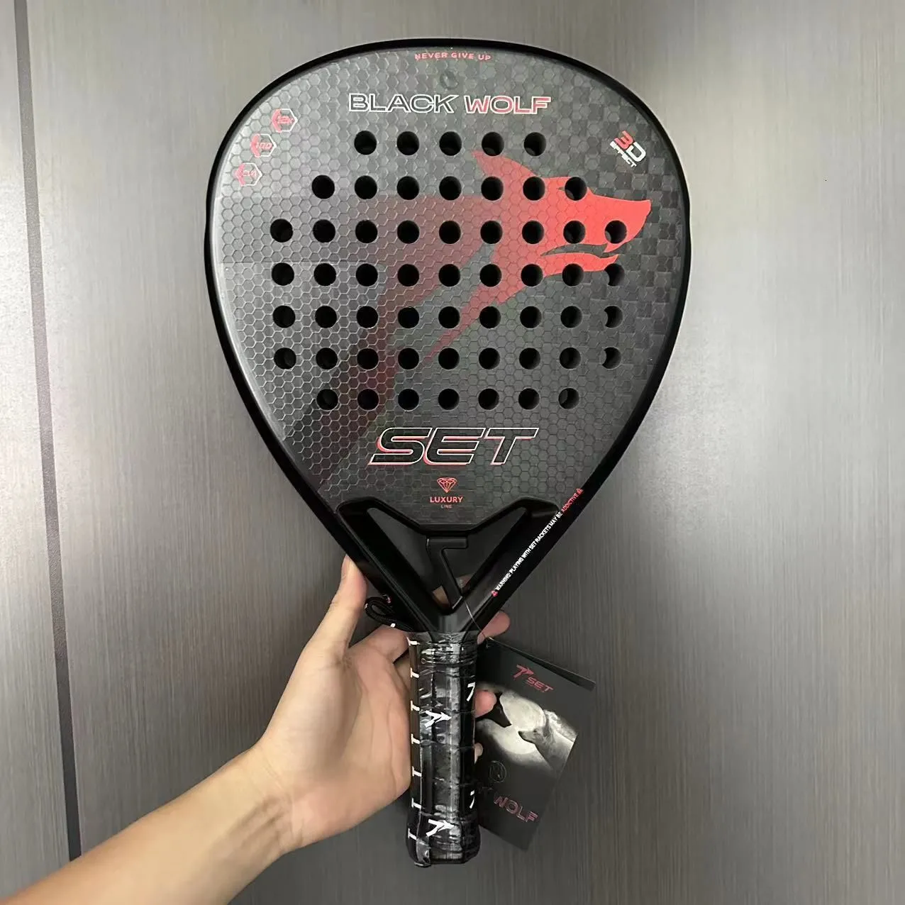 Tennis Rackets Black Wolf Set Racket pala padel racket 12k Carbon fiberhigh racket original racket with bag 230923
