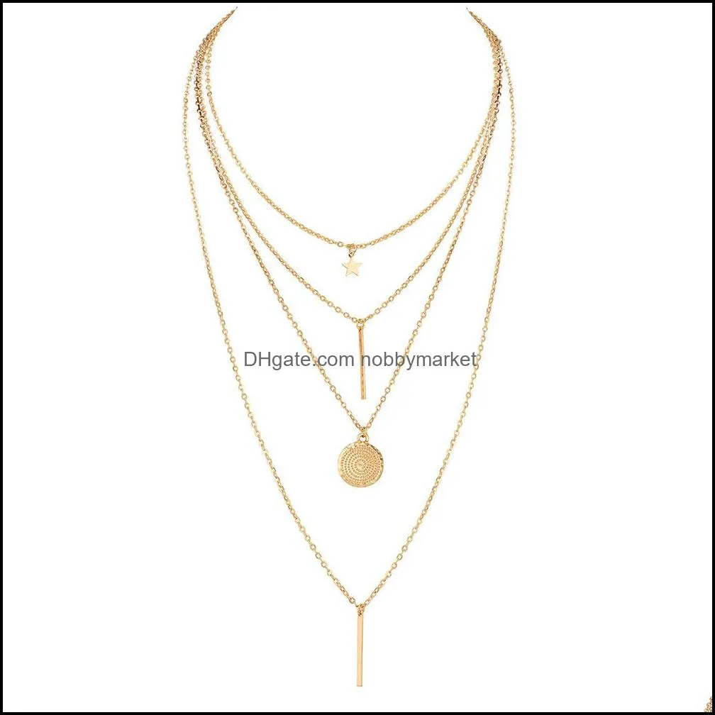 Womens Necklace A Variety Of Ladies Simple Necklace Sstar Fashion Girl Combination Necklace Jewelry Gift