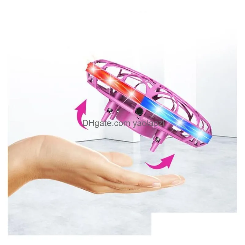 watch gesture control kids toy ufo induction aircraft suspension mini drone toys inductive flying spinning smart drone sensor led light quadcopter 