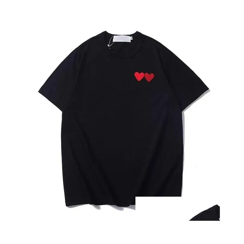Men`S T-Shirts Play Fashion Mens Designer Red Heart Shirt Casual Tshirt Cotton Embroidery Short Sleeve Summer T-Shirt Drop Delivery Ap Dhyna