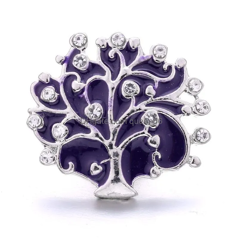 Clasps & Hooks Healing Rhinestone Chunk Tree 18Mm Snap Button Zircon Charms Bk For Snaps Diy Jewelry Findings Suppliers Gift Drop Deli Dht0O