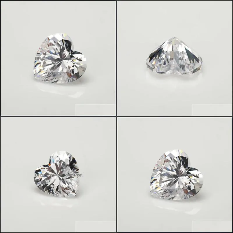 3x315x15mm 5A Grade White Heart Shape Cubic Zirconia Stone Loose CZ Stone Synthetic Gems