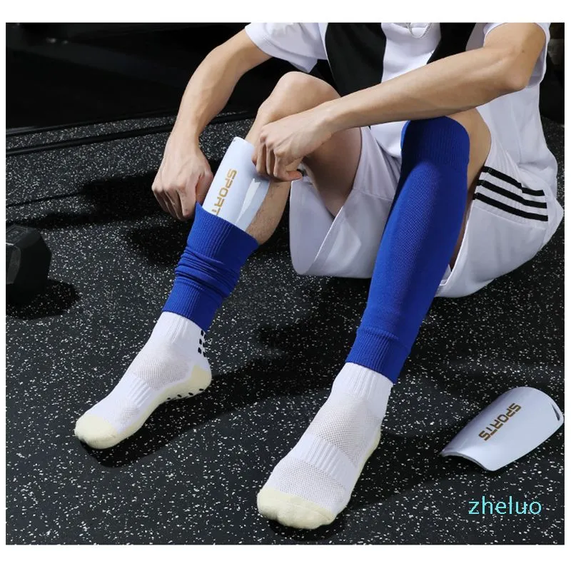 1 Pair Hight Elasticity Soccer Football Shin Guard Adults Socks Pads Professional Legging Shinguards Sleeves Protective Gear1491754