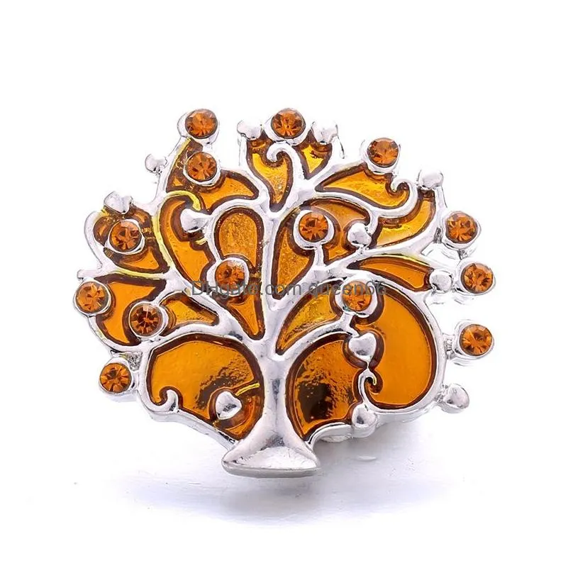 Clasps & Hooks Healing Rhinestone Chunk Tree 18Mm Snap Button Zircon Charms Bk For Snaps Diy Jewelry Findings Suppliers Gift Drop Deli Dht0O