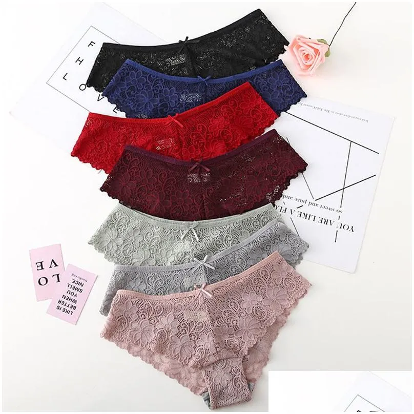 Women`S Panties Deruilady Fashion Cozy Lingerie Tempting Pretty Briefs High Quality Cotton Low Waist Cute Women Underwear Y Lace C190 Dhbkj