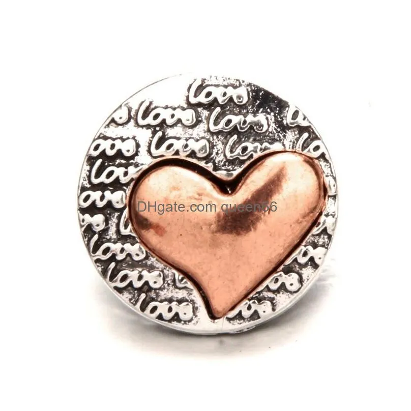 Clasps & Hooks Metal Heart Love Paw Snap Button Jewelry Gold Sier Arrow Diy 18Mm Ginger Bracelet Necklaces Accessory Drop Delivery Fin Dhe1U