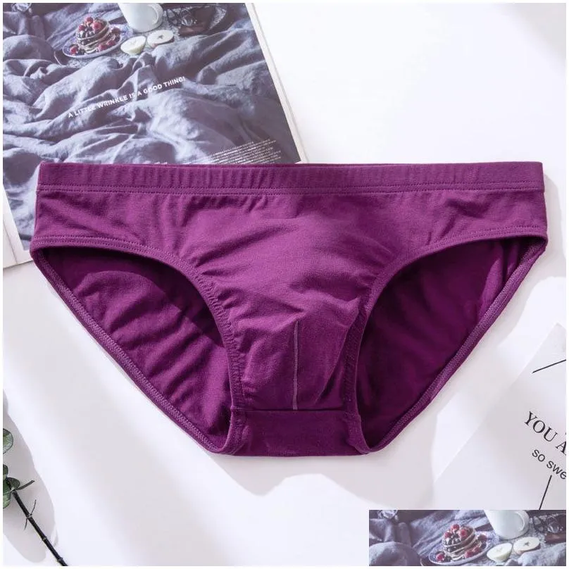 Underpants 5Pcs Mens Underwear Male Solid Briefs For Brief Cotton Adt Panties Bikini Pant Y Slip Hombre 1805 230420 Drop Delivery Dhdke