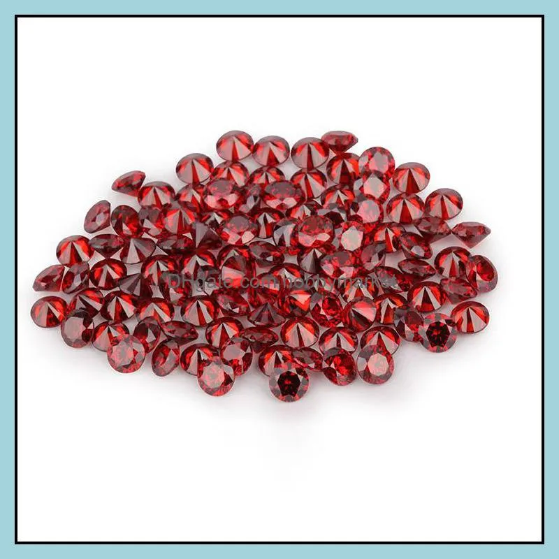 3A Small Size Garnet CZ Stone Price Loose Stone For Jewelry Making 0.8-1.5mm Round Good Cut Lab Created Cubic Zirconia 1000pcs/lot