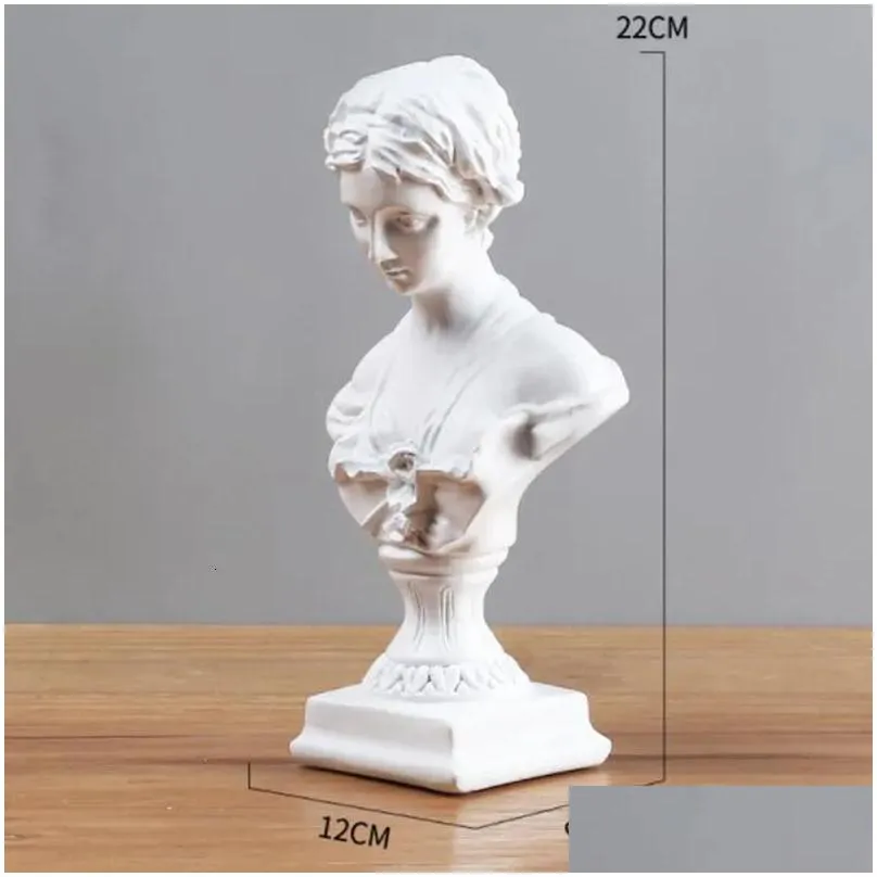 Decorative Objects & Figurines Resin Statue Home Scpture Character Ornaments Room Ation Accessories Art Desktop European Style 230302 Dhf94