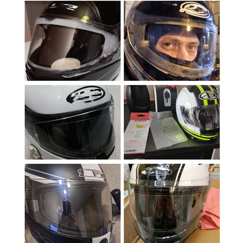 Cycling Helmets SOMAN Universal Visor Film Anti Fog Motorcycle Helmet for AGV SHOEI HJC X14 K5 K3SV K1 Moto Accessories Antifog Lens