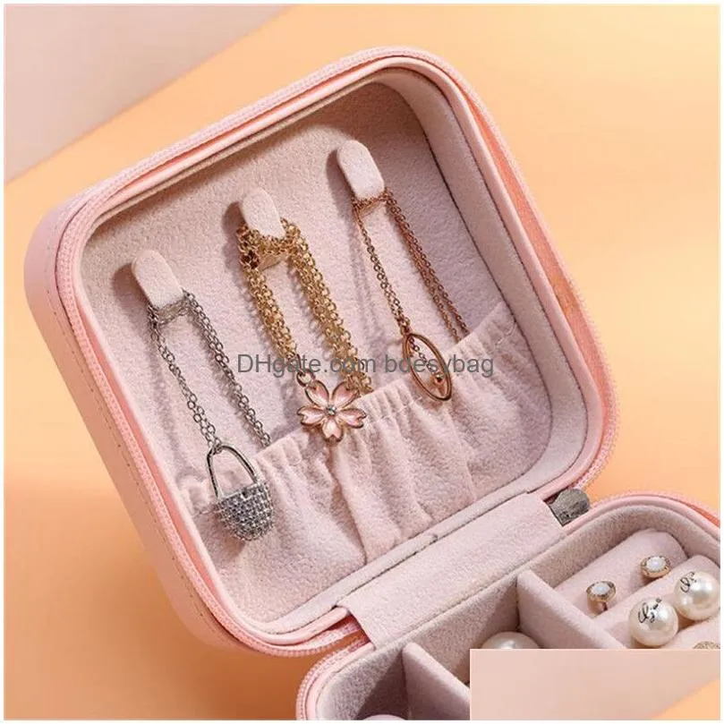 Jewelry Boxes Travel Box Organizer Display Storage Case For Necklace Earrings Rings Small Holder Gift Drop Delivery Packing Dhgarden Dhntd