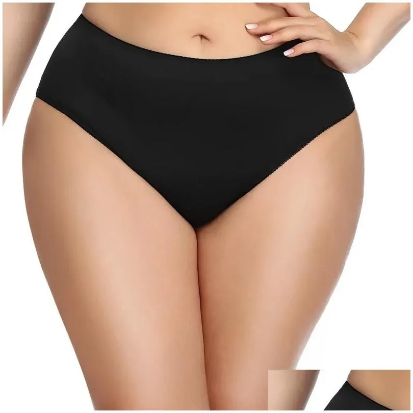 Women`S Panties Beauwear Solid Color Women Cotton Xl 2Xl 3Xl 4Xl 5Xl 6Xl Plus Size Female Underwear Breath Lingeries Middle Waist Pan Dhes1