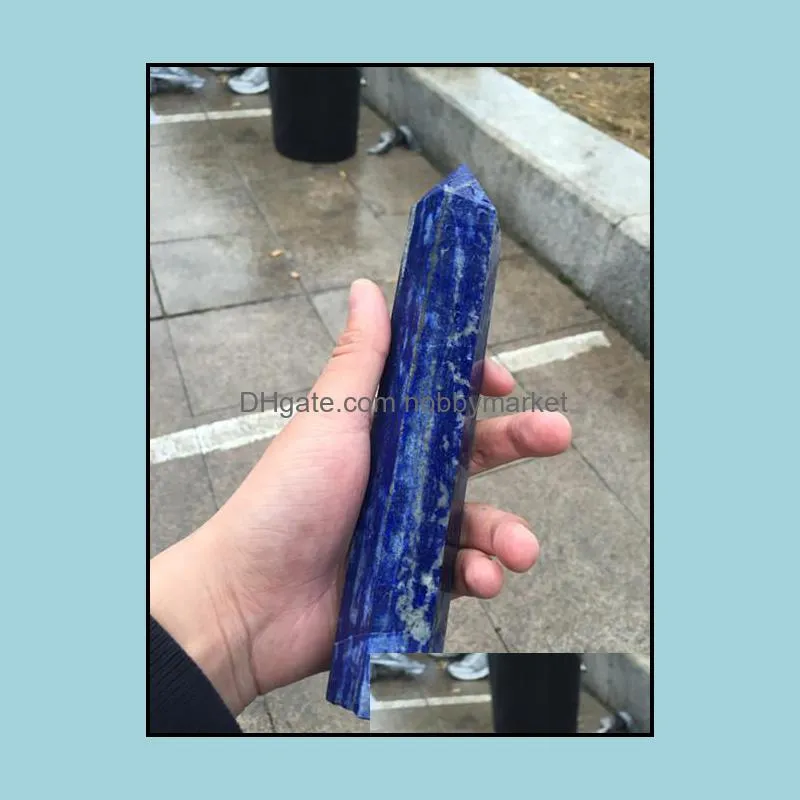 About 400g BEAUTIFUL NATURAL Lapis Lazuli quartz crystal double point healing Lingsite large single pointed six prism