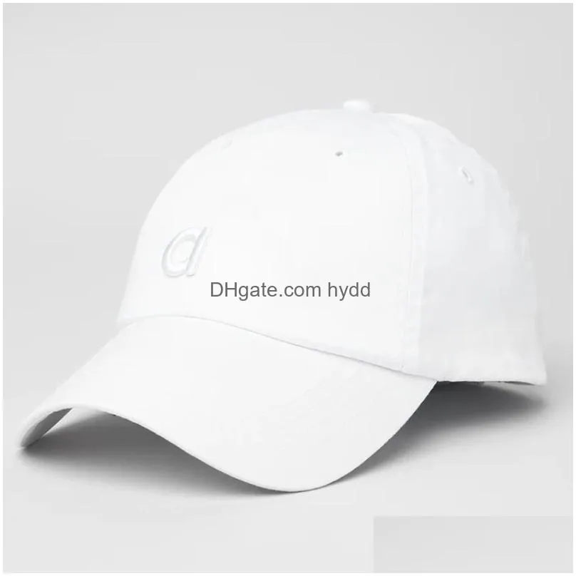 al yoga off-duty cap trucker hats baseball cap cotton embroidery hard top man and women casual holiday sun protection sun hat uv resistant train running duck tongue