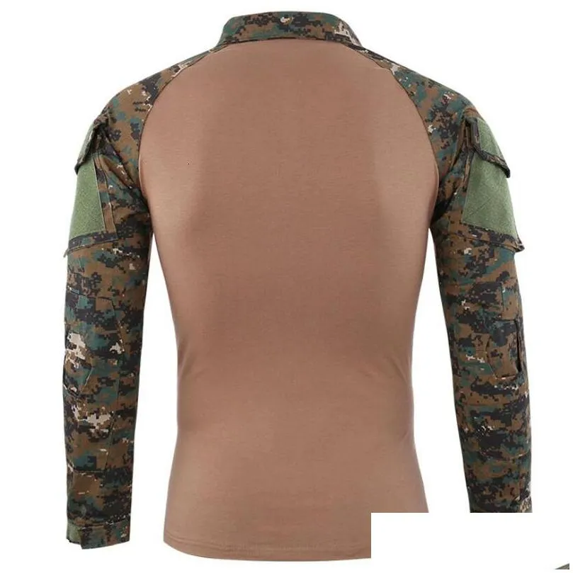 Men`S T-Shirts Mens Outdoor Tactical Shirts Men Military Cp Frog Quick-Dry Cs Airsoft Camouflage T-Shirt Combact Hunting Paintball Gea Dhhzk