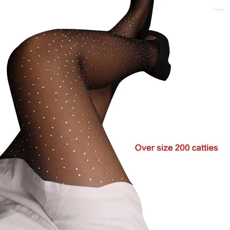 Women Socks Womens Mesh Tights High Waist Stockings See Through Crystal Pantyhose For Party Club Drop