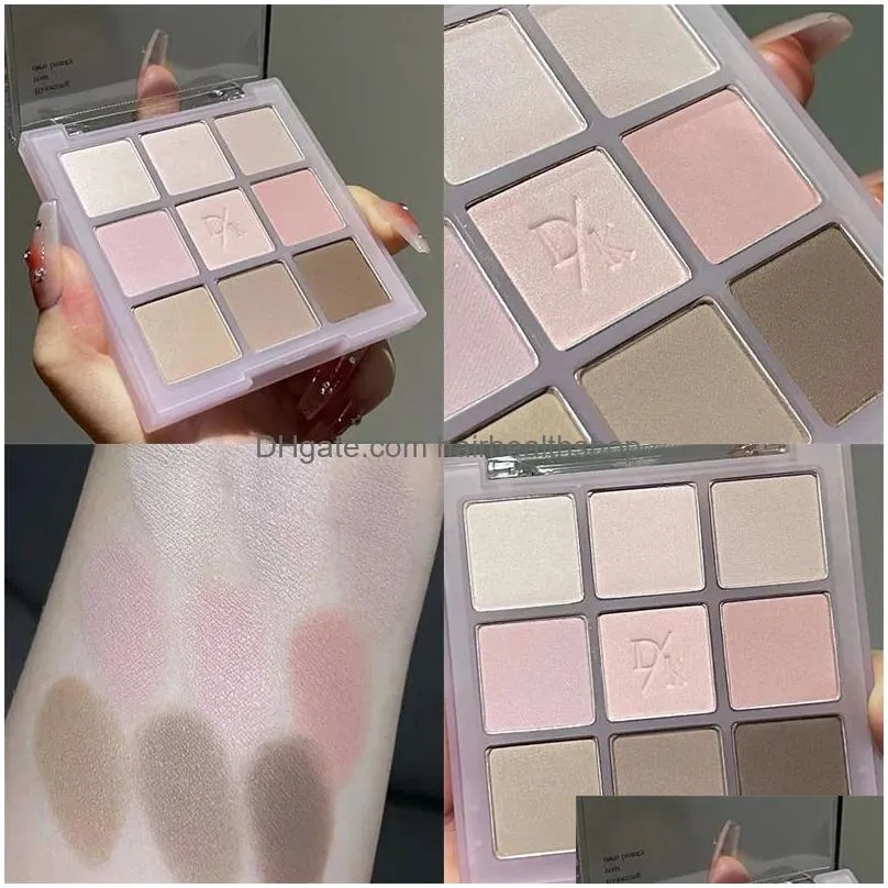 Eye Shadow dikalu Full matte eyeshadow Olive skin gray Purple smoke powder Korean nine color tray Pure desire Oat milk tea 231013